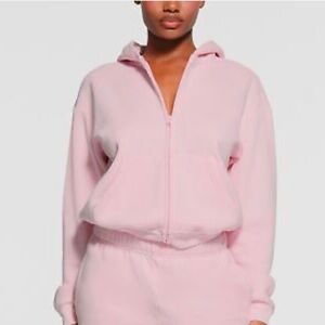 SKIMS Cotton Fleece Zip Up Hoodie